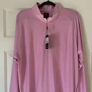 Men’s Pink Quarter-Zip Pullover, Size XXL by Donald Ross (Sport)